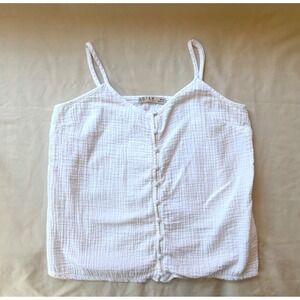 Anthropology Dolan Left Coast Collection White Gauze Button Cami Tank Top Medium